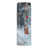 Maltese Hond Rijden Motorfiets Kerstmis Thermosbeker (Achterkant)