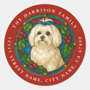 Maltese Hond Ronde Stickers