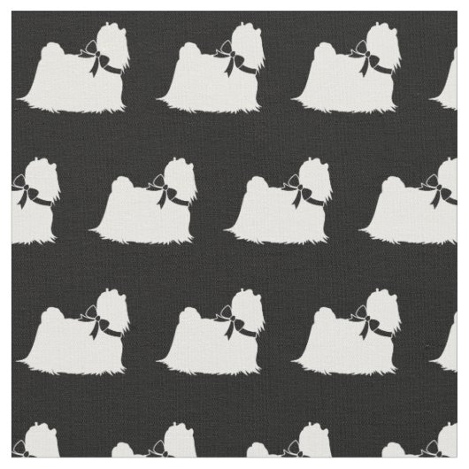 Maltese Hond Silhouet Huisdier Stof (Close Up)