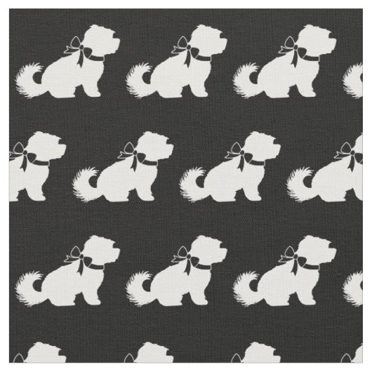 Maltese Hond Silhouet Huisdier Stof (Close Up)
