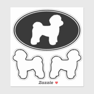 Maltese hond Silhouetten Vinyl Sticker Set