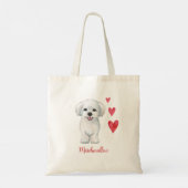 Maltese hond Speelgoed Breed Tote Bag (Achterkant)