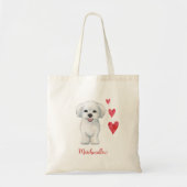 Maltese hond Speelgoed Breed Tote Bag (Voorkant)