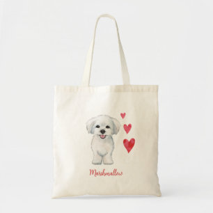 Maltese hond Speelgoed Breed Tote Bag