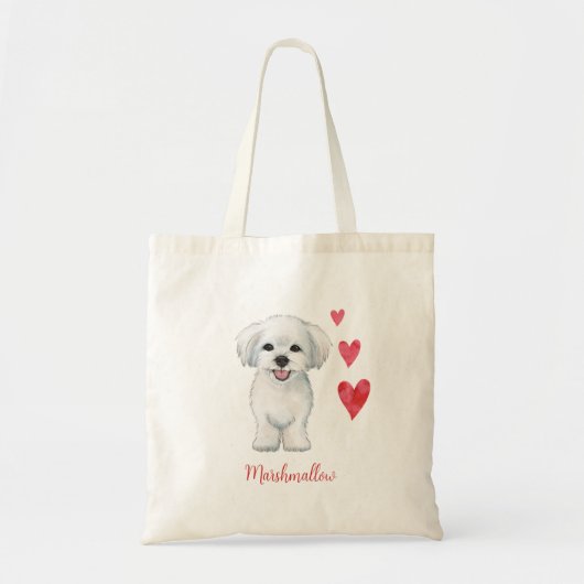 Maltese hond Speelgoed Breed Tote Bag (Voorkant)
