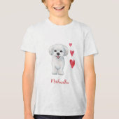Maltese hond Speelgoed Breed Tri-Blend Shirt (Voorkant)