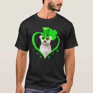 Maltese hond St Patrick S Day Shamrock Costume T-shirt