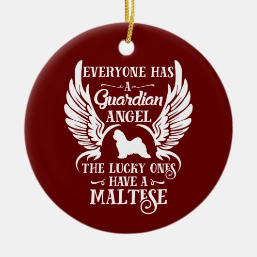 Maltese hond uit de vogel keramisch ornament (Voorkant)