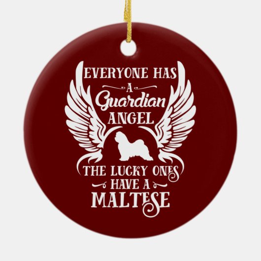 Maltese hond uit de vogel keramisch ornament (Achterkant)