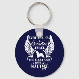 Maltese hond uit de vogel sleutelhanger