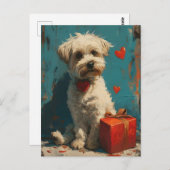 Maltese hond Valentijnsdag Briefkaart (Voorkant / Achterkant)