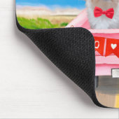 Maltese hond valentijnsdag vrachtwagen muismat (Hoek)