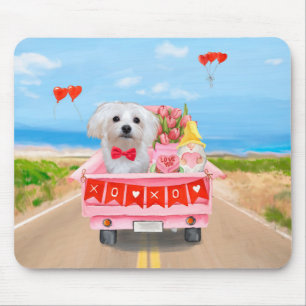 Maltese hond valentijnsdag vrachtwagen muismat