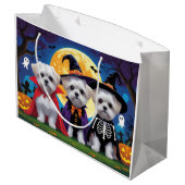Maltese honden pompoen Halloween grappig Groot Cadeauzakje (Achterkant Gekanteld)