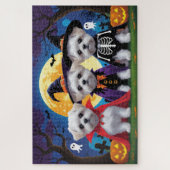 Maltese honden pompoen Halloween grappig Legpuzzel (Verticaal)