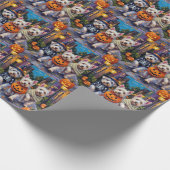 Maltese Honden Trick-or-Treating Halloween Kostuum Cadeaupapier (Hoek)