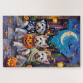 Maltese Honden Trick-or-Treating Halloween Kostuum Legpuzzel (Horizontaal)