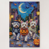 Maltese Honden Trick-or-Treating Halloween Kostuum Legpuzzel (Verticaal)