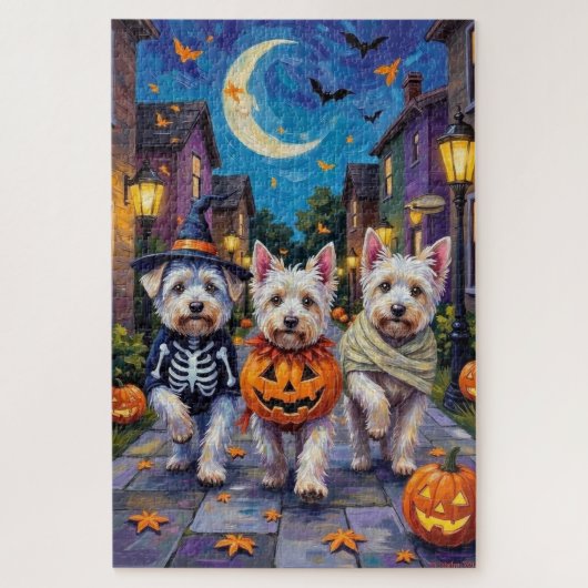 Maltese Honden Trick-or-Treating Halloween Kostuum Legpuzzel (Verticaal)