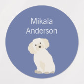 Maltese hondenkleuren waterdicht etiket labels (Design 1)