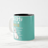 maltese hondenliefhebber met anatomie tweekleurige koffiemok (Voorkant links)