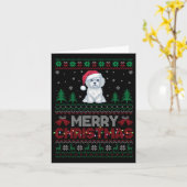 Maltese Hondenliefhebbers Santa Hat Kerstboom Ligh Kaart (Gele Bloem)