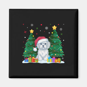 Maltese Hondenliefhebbers Santa Hat Ugly Christmas Magneet