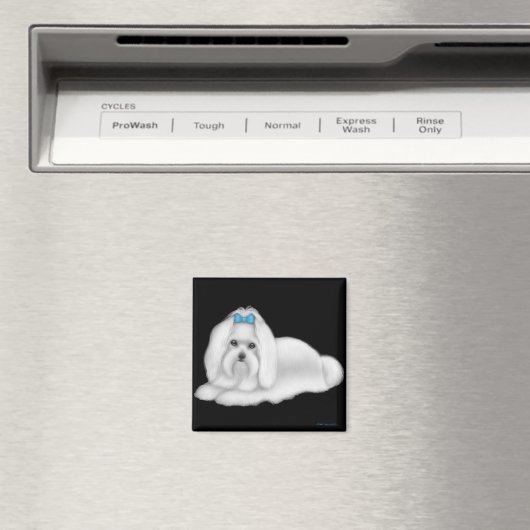 Maltese hondenmagneet magneet (Insitu (Vaatwasser))