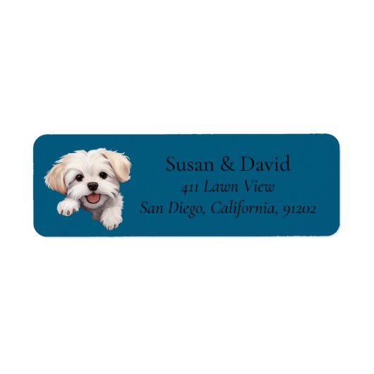 Maltese Hondenras Pet Lovers Etiket (Voorkant)