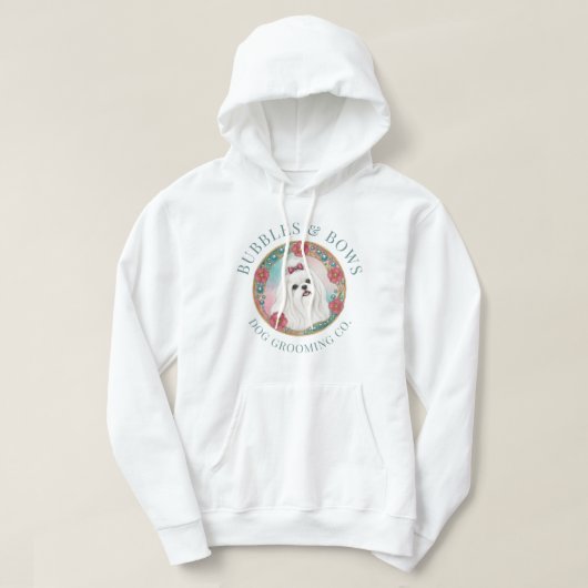 Maltese Hondentrimsalon Hoodie (Design voorkant)