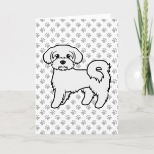 Maltese Illustratie van een Cute Cartoon Hond Kaart