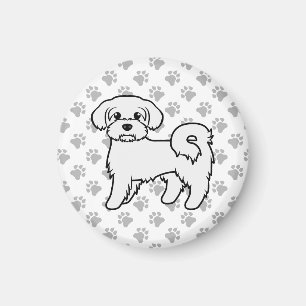 Maltese Illustratie van een Cute Cartoon Hond Magneet