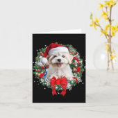 Maltese Kerst Krans Decoratie Xmas Pyjama 1 Kaart (Gele Bloem)