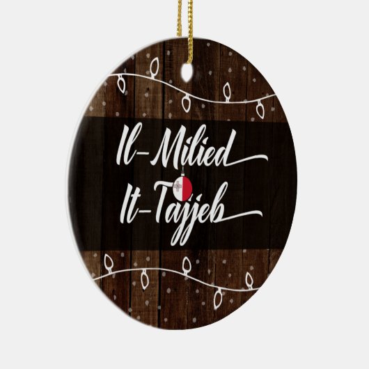 Maltese kerst met milde hitte-Tadzjiekse feestdag Keramisch Ornament (Rechts)