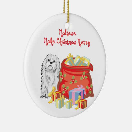 Maltese kerst van Merry Keramisch Ornament (Rechts)
