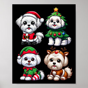 Maltese Kerstboom Santa Elf Kostuumhond 1 Poster