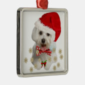 Maltese kerstcadeautjes voor kerst metalen ornament (Rechts)