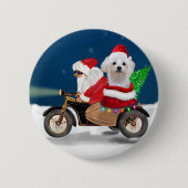 Maltese kerstkerstkerstmankreet ronde button 5,7 cm (Voorkant)