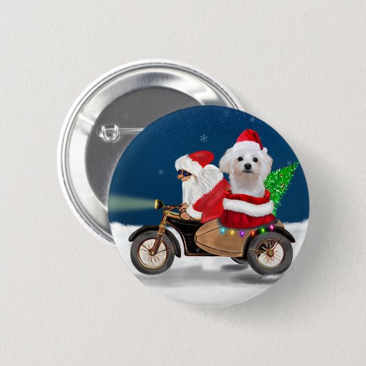Maltese kerstkerstkerstmankreet ronde button 5,7 cm (Voorkant /achterkant)