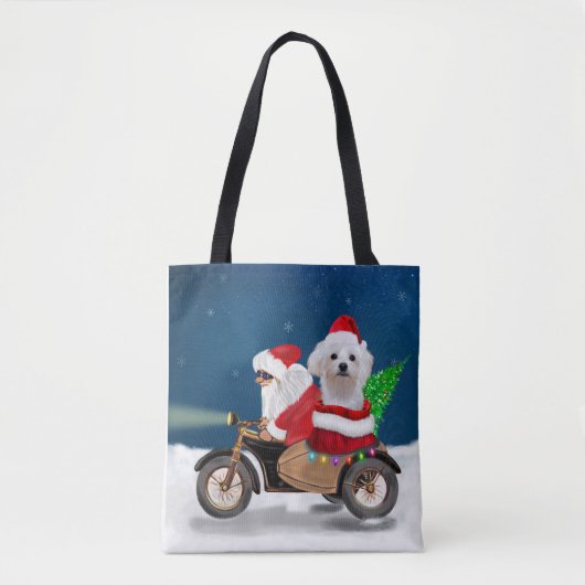 Maltese kerstkerstkerstmankreet tote bag (Voorkant)