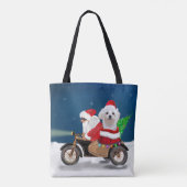 Maltese kerstkerstkerstmankreet tote bag (Achterkant)