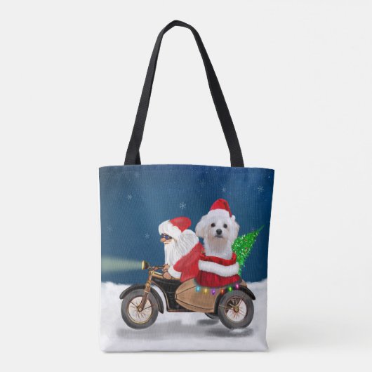 Maltese kerstkerstkerstmankreet tote bag (Achterkant)