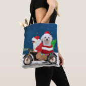Maltese kerstkerstkerstmankreet tote bag (Dichtbij)