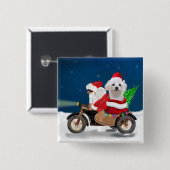 Maltese kerstkerstkerstmankreet vierkante button 5,1 cm (Voorkant /achterkant)