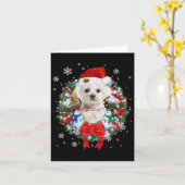 Maltese kerstkrans decoratie kerstpyjama kaart (Gele Bloem)