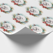 Maltese Kerstkrans feestelijke pup Cadeaupapier (Hoek)