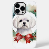 Maltese Kerstkrans feestelijke pup Case-Mate iPhone Case (Achterkant)