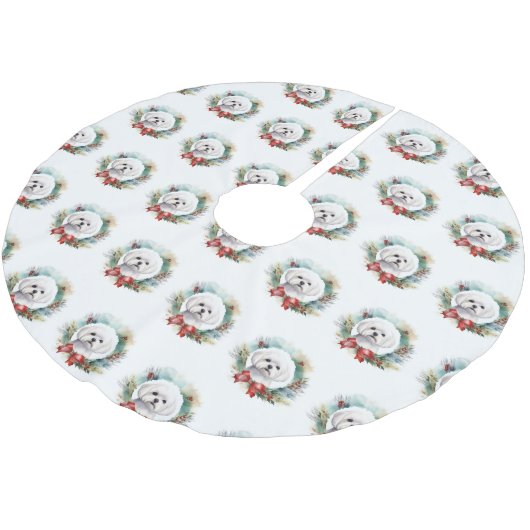 Maltese Kerstkrans feestelijke pup Kerstboom Rok (Gekanteld)