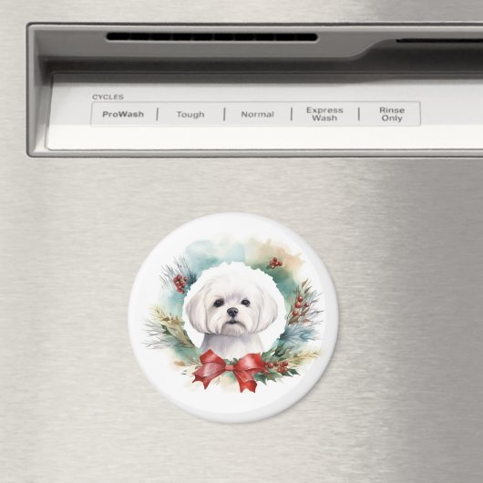 Maltese Kerstkrans feestelijke pup Magneet (Insitu (Vaatwasser))