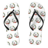 Maltese Kerstkrans feestelijke pup Teenslippers (Voetbed)